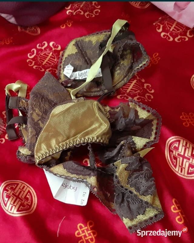 Lejaby stanik majtki komplet 3432 S zielono brąz Podkowa Leśna