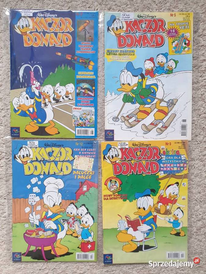 Kaczor Donald zestaw 8 komiksów z dodatkami 1998 pomorskie