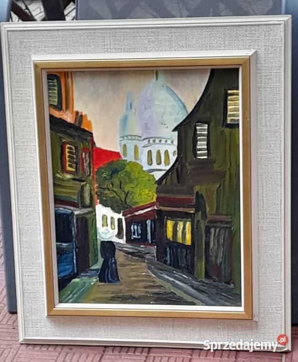 Paryż Sacre Coeur piękny obraz olejny Malarstwo Iłża sprzedam