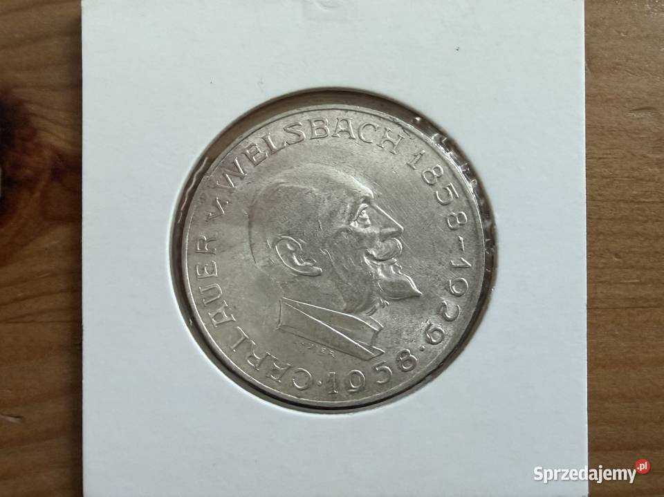 Moneta Austria 25 szylingów Ag 1958 r II Gliwice