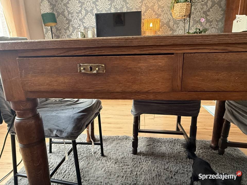 Stół stary dębowy przedwojenny