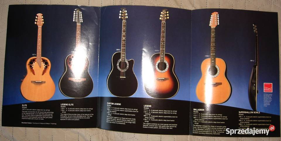 Ovation 1985 katalog gitar Kępice sprzedam