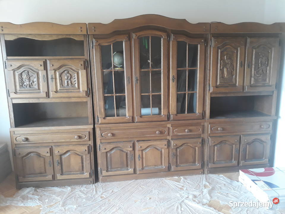 Meblościanka dębowa zdobiona 335cm sprzedam