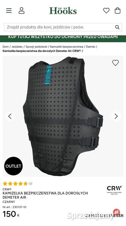 Kamizelka ochronna bezpieczeństwa jeździecka S Pozostałe Jasień sprzedam