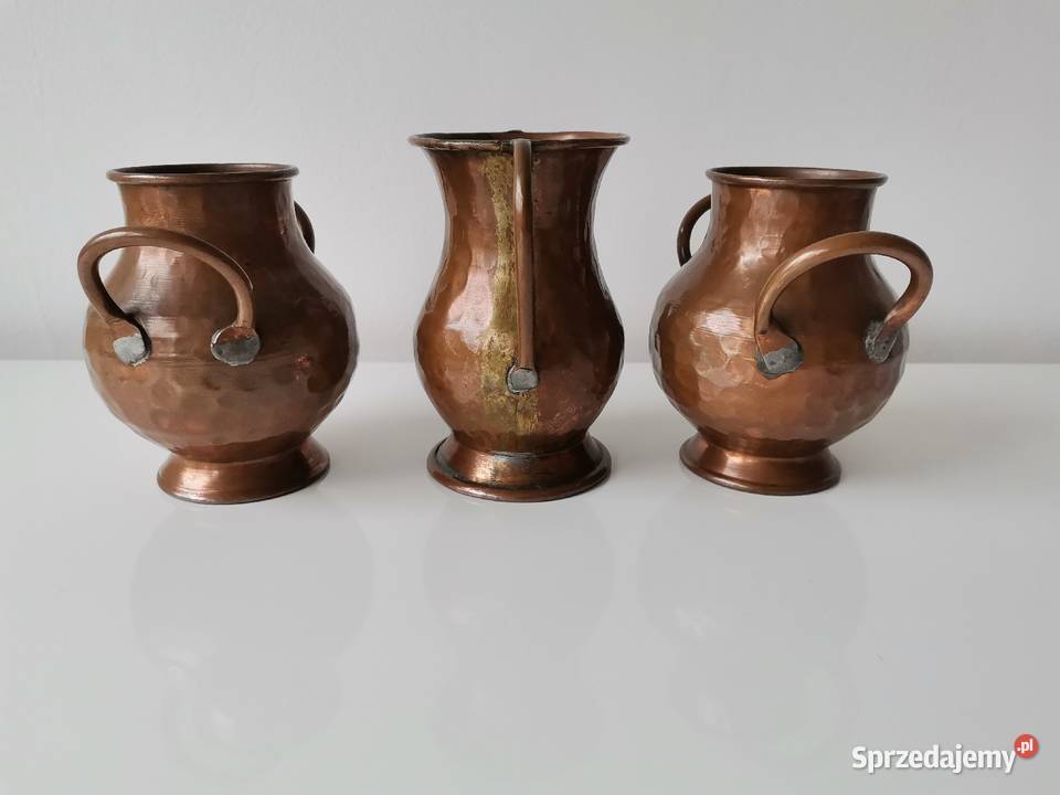 Stary miedziany wazon 3 sztuki Antyki Katowice