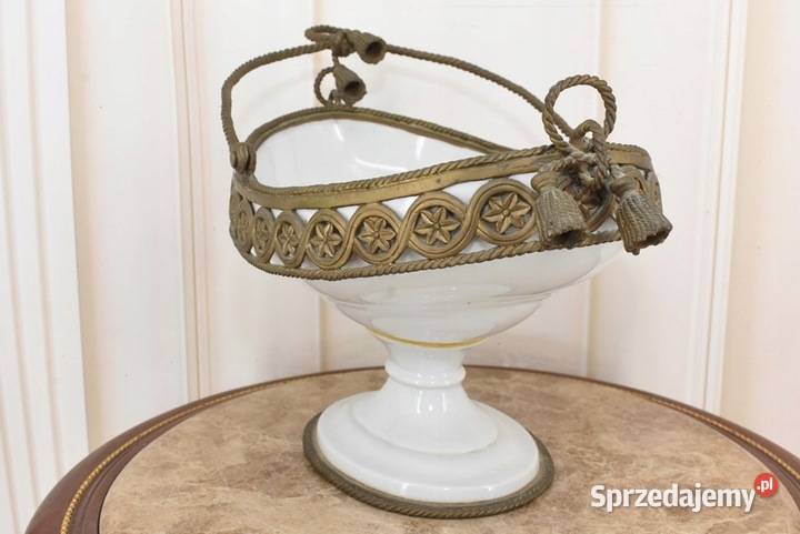 Antyczna Biała Patera Owocnik Porcelana Brąz Kraków sprzedam