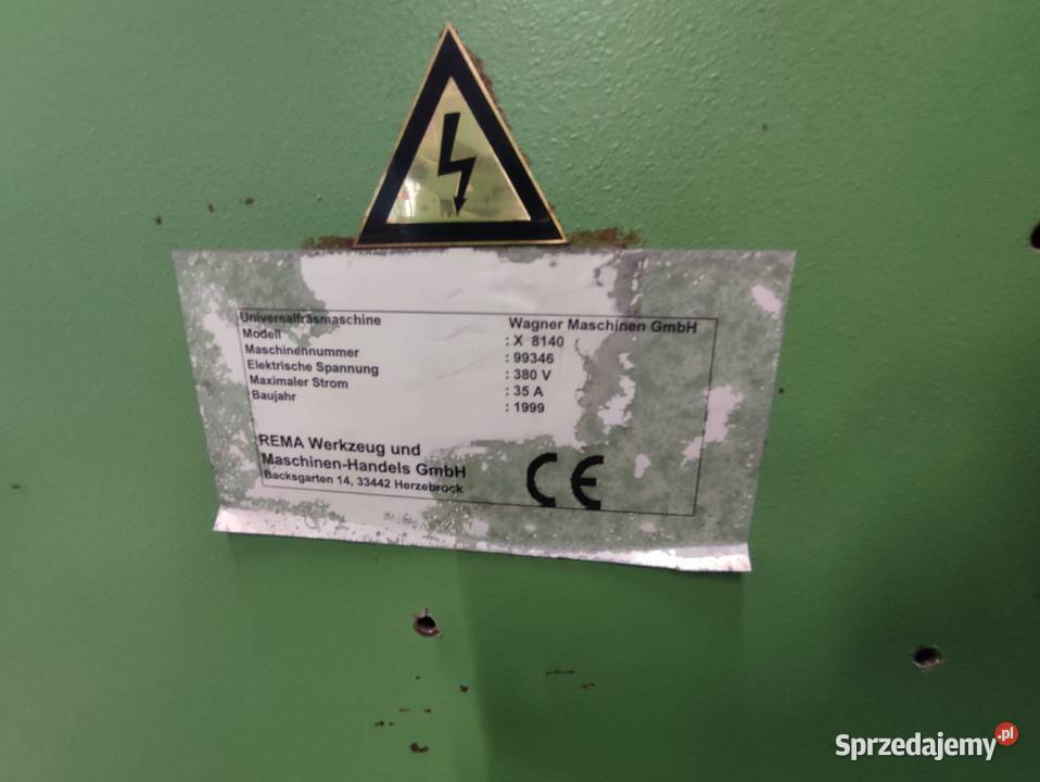 FREZARKA UNIWERSALNA WAGNER X8140 małopolskie Trzebunia sprzedam