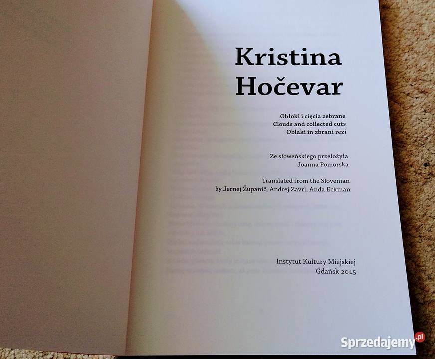 Obłoki i cięcia zebrane Kristina Hoevar Gdańsk sprzedam