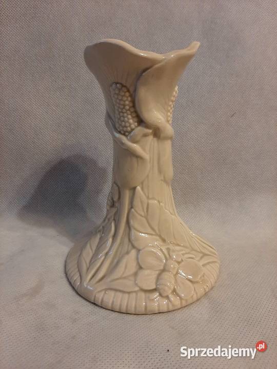 Świecznik porcelanowy w kolorze kremowym łąka 3D Inowrocław
