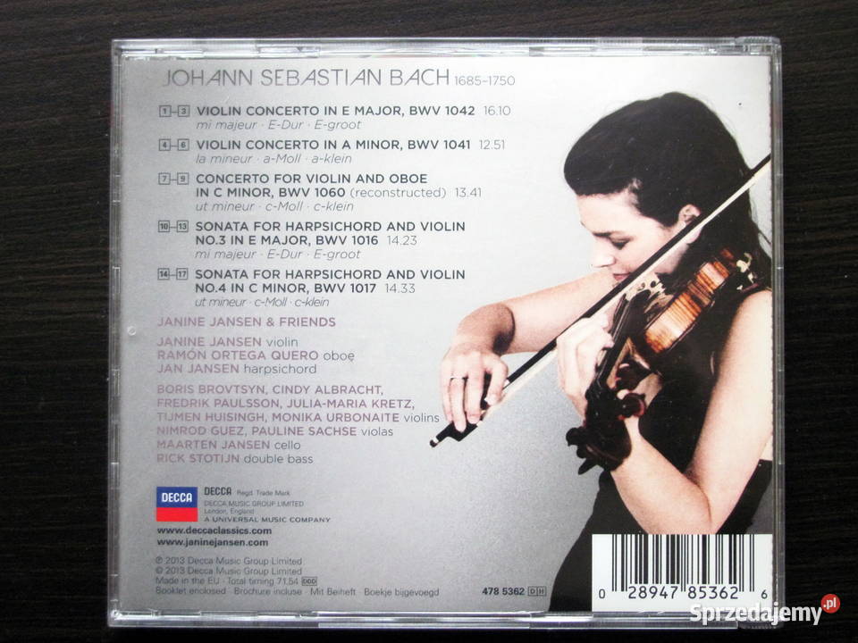 Janine Jansen Bach Concertos CD Sosnowiec