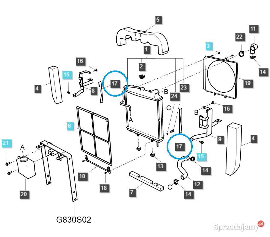 Dystans gąbkowy radiatora TRG170 LS Tractor podkarpackie Tajęcina