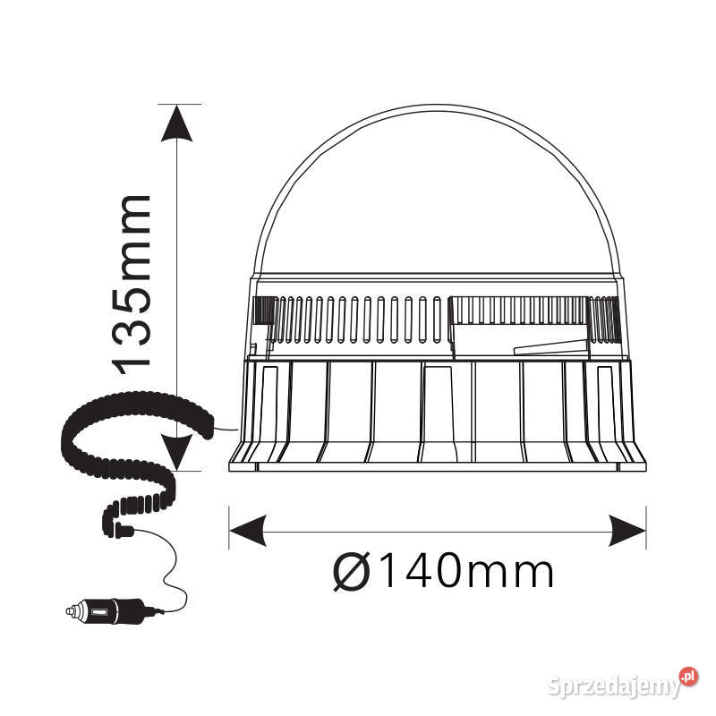LAMPA OSTRZEGAWCZA 1224V KOGUT LED MOCOWANIE NA