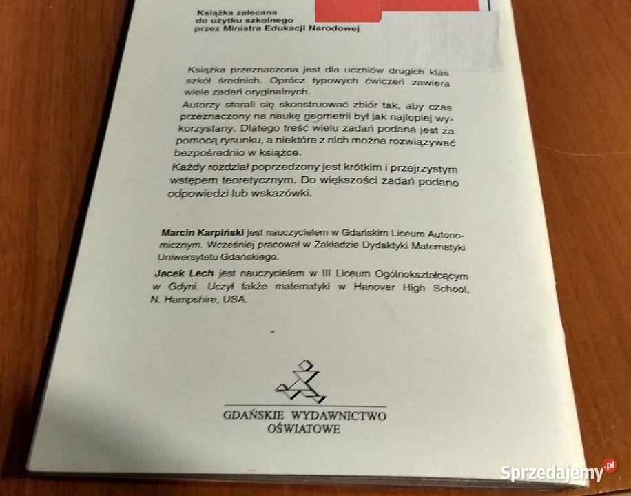 Geometria zbiór zadań klasy II 2 Marcin Gdańsk sprzedam