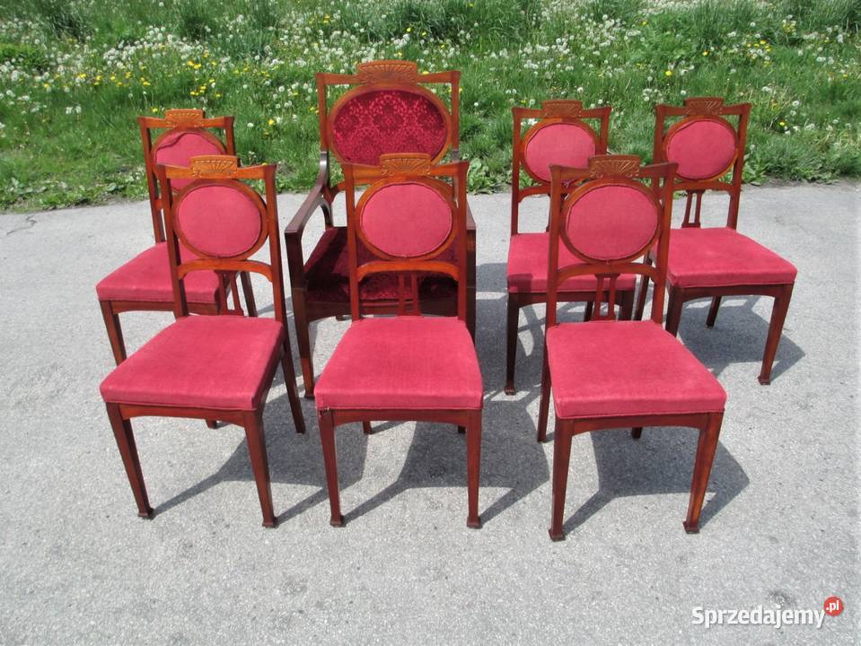 Komplet krzeseł secesja
