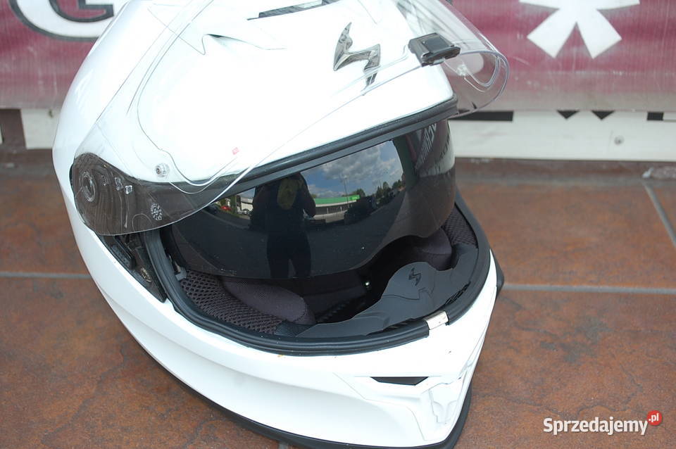 Kask motocyklowy biały Scorpion Rozmiar L60 Dąbrowa Górnicza sprzedam
