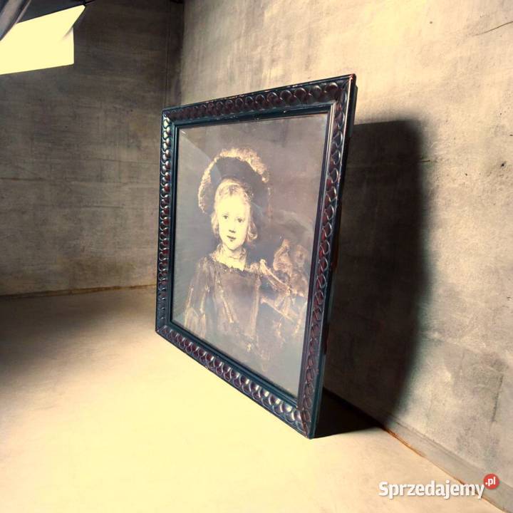 Stara Heliograwiura REMBRANDT Portret Chłopca Kalisz