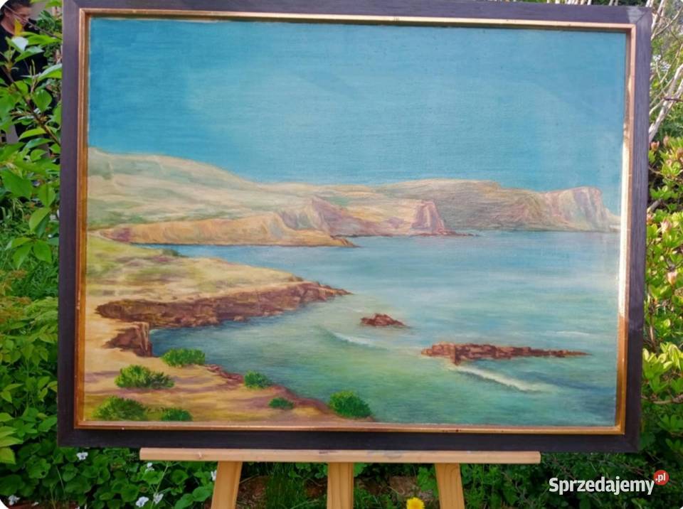 PEJZAŻ MORSKI OLEJ NA PŁÓTNIE 89 x 69 Pabianice