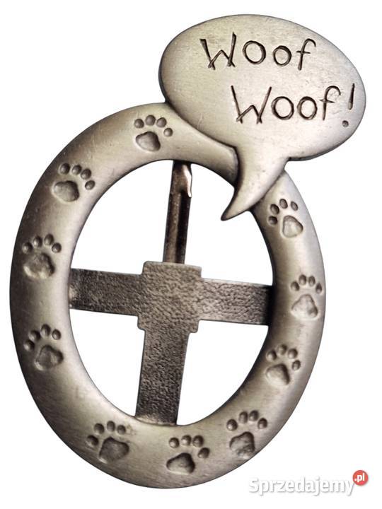 VINTAGE BROSZKA RAMKA NA ZDJĘCIE PSIE ŁAPKI WOOF Częstochowa