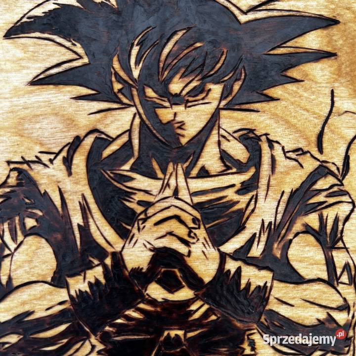 Goku wypalany na desce 30x30