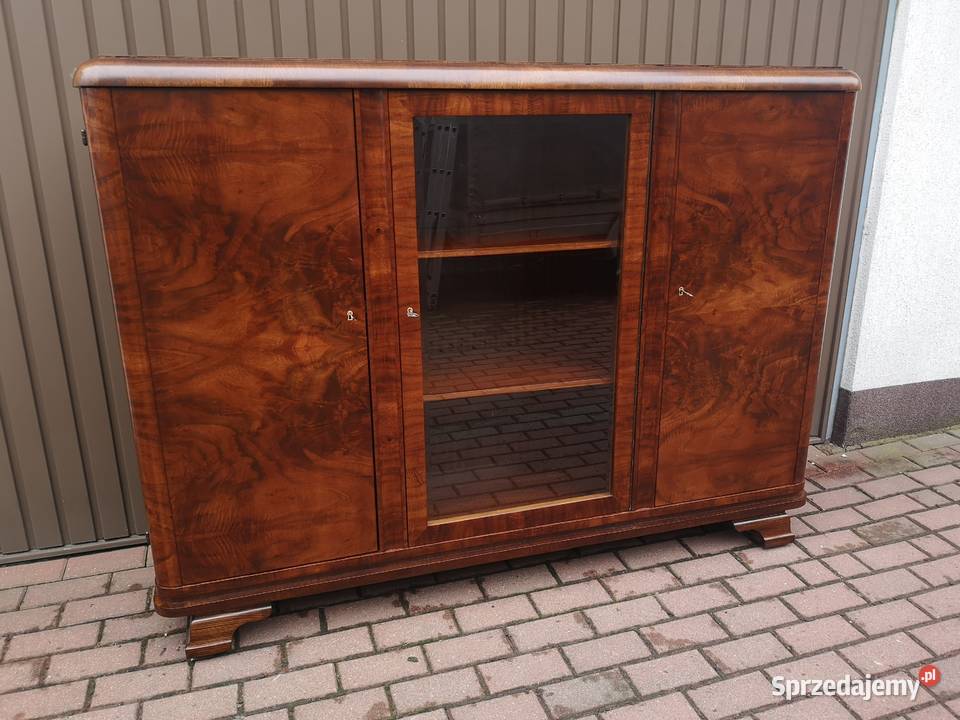 Biblioteka Witryna ARTDECO Orzech Zgrabna Stara Swarzędz sprzedam