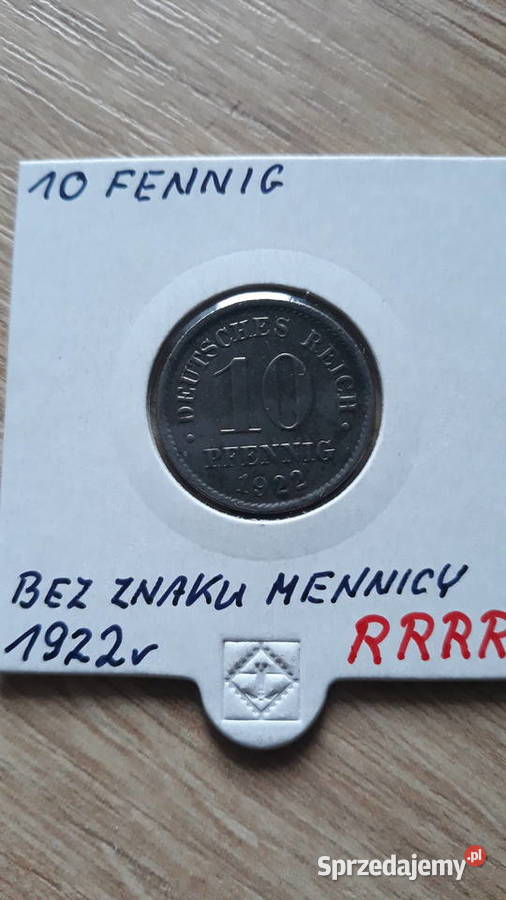 10 Pfennig Deutsches Reich 1922 r BZMrzadkość Kolekcje