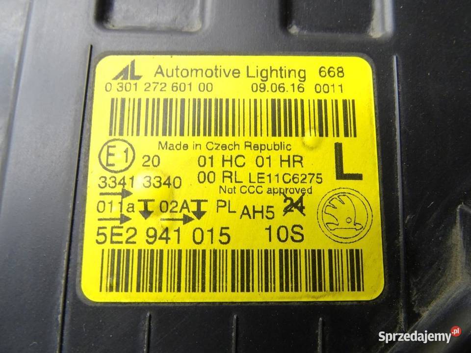 LAMPA REFLEKTOR LEWA LEWY PRZÓD PRZEDNIA SKODA małopolskie