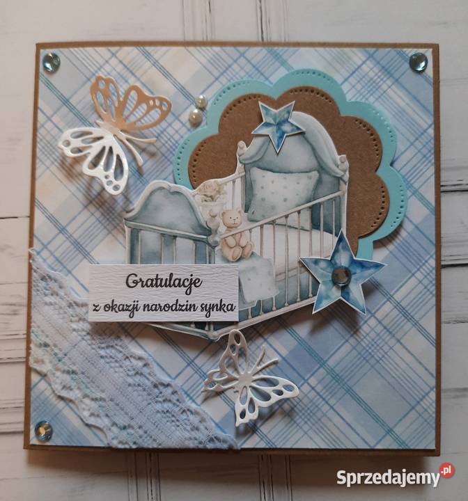 Kartka z gratulacjami na narodziny Antyki, Sztuka, Kolekcje Ryki sprzedam