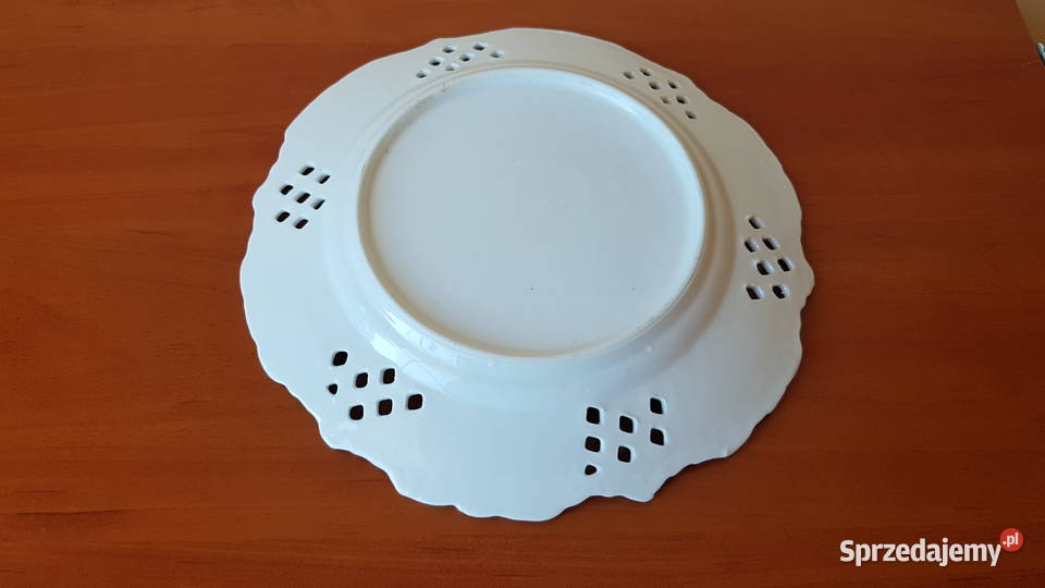 Stary ażurowy porcelanowy talerz talerzyk kwiaty Porcelana i szkło Dąbrowa Górnicza