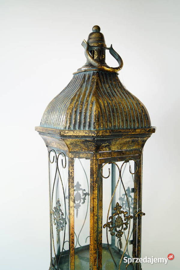 Latarnia Lampa na świece retro latarnia szkło