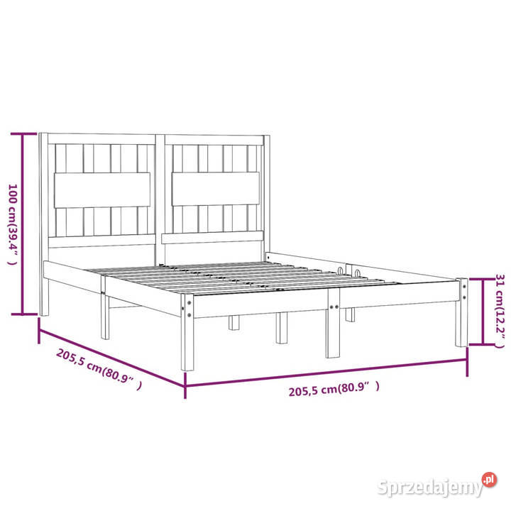 Rama łóżka biała lite drewno sosnowe 200 x 200 mazowieckie sprzedam