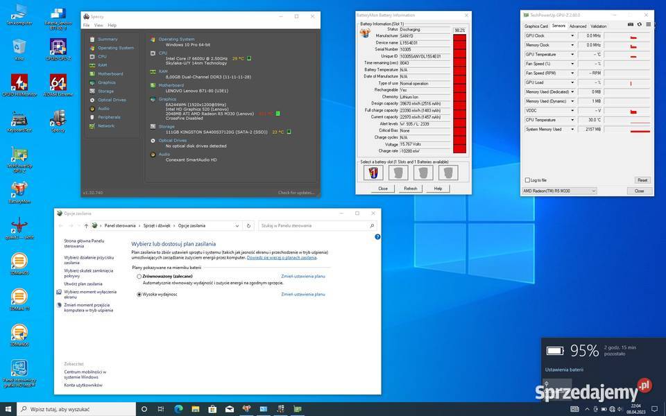 Lenovo B7180 bateria L15S4E01 144V 41Wh 2900mhA