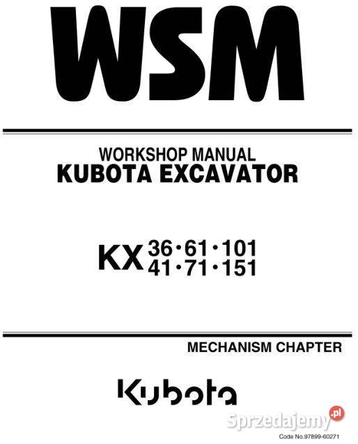 Kubota KX363 KX413 KX36 KX 41 KX61 KX71 KX101 Kielce