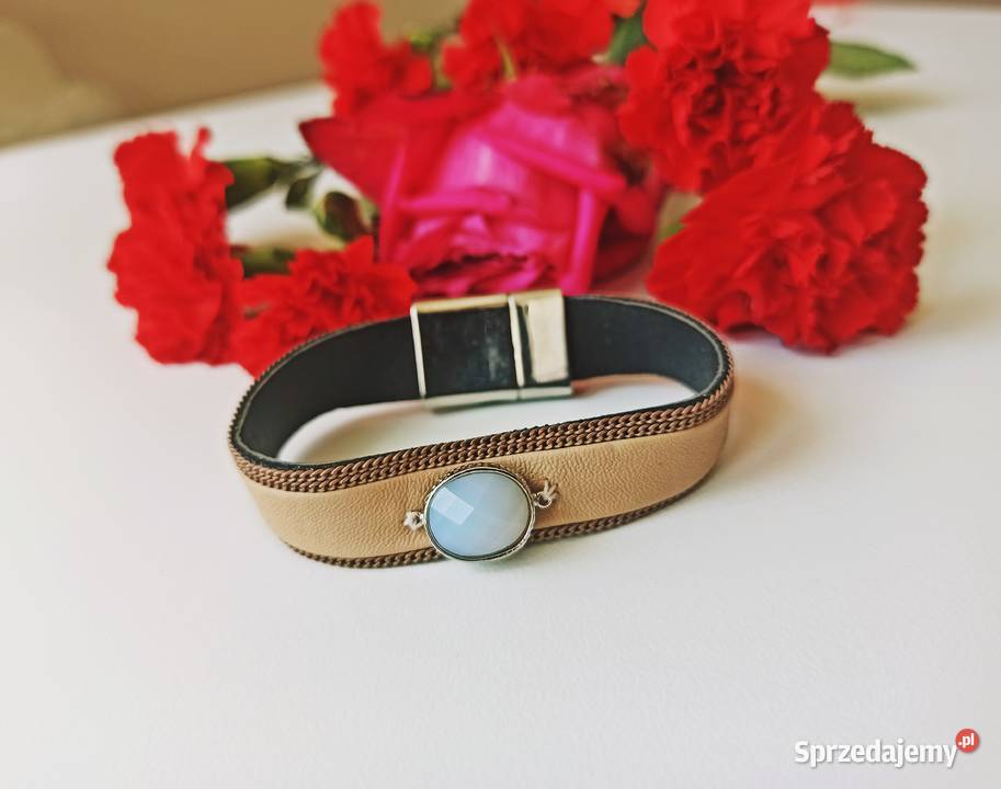 Bransoletka pasek skórka ekologiczna kryształ Warszawa