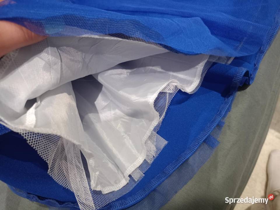 Sukienka śliczna tiul granatowa Długość Midi podkarpackie Radymno sprzedam