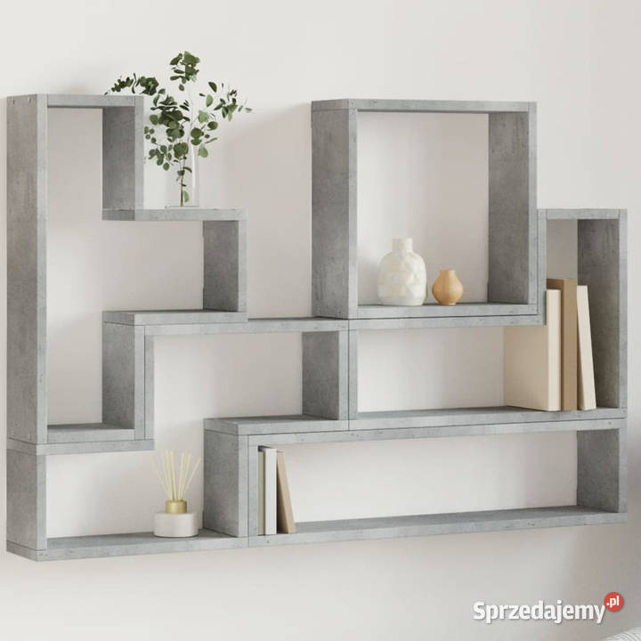 Półka ścienna szarość betonu 96x12x64 WM840803 Warszawa