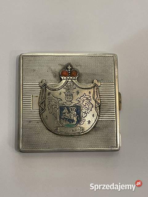 Srebrna Pudernica Rodowa z Herbem Sanguszków Kraków