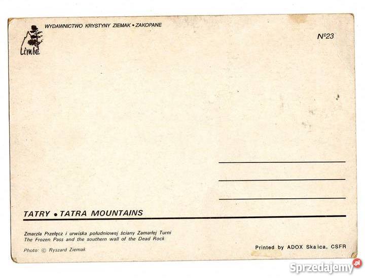 TATRY ZMARZŁA PRZEŁĘCZ POCZTÓWKA Krynki