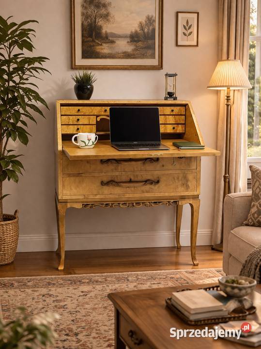Antyk drewniany sekretarzyk z lat 40tych Jerka