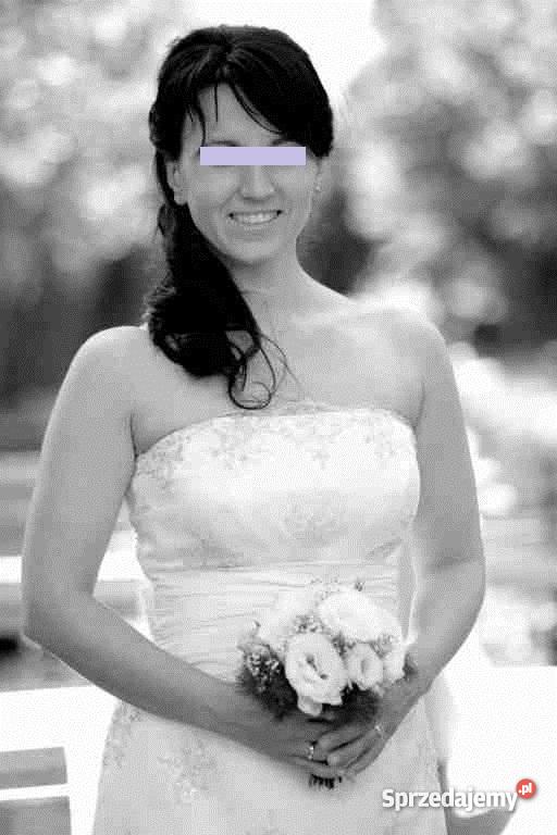 Suknia Ślubna Julia Rosa delikatna koronka roman Poznań sprzedam