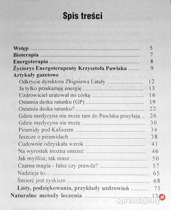 Naturalne metody uzdrawiania Krzysztof Pawlak sprzedam