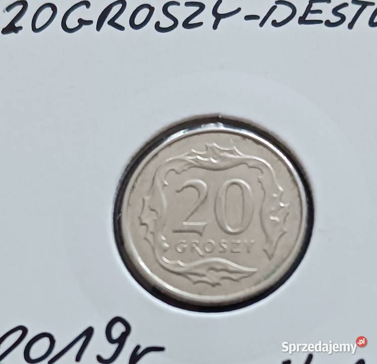 20 Groszy 2019 r Destrukt mennicy Numizmatyka wielkopolskie