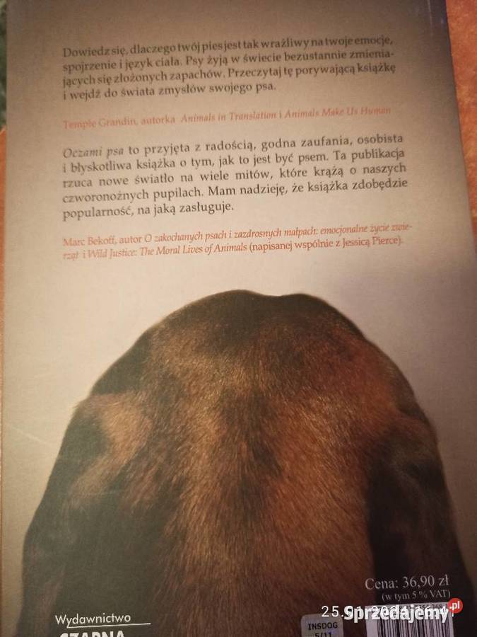 Książka pt Oczami Psa Autor Alexandra Horowitz Koszalin sprzedam