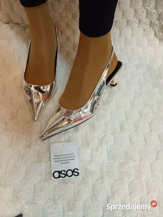 40 ASOS Design Srebrne czółenka z odkrytą piętą Kraków sprzedam