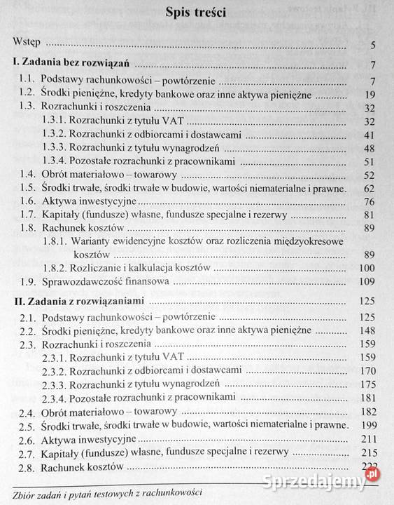 Zbiór zadań i pytań testowych z rachunkowości Pozostałe Chełm