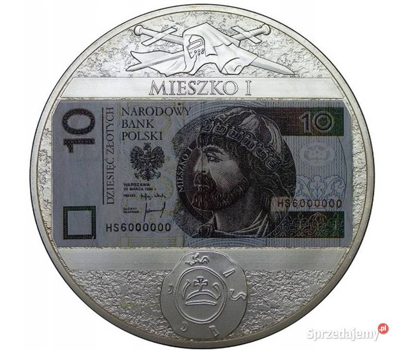 MEDAL MONETA Banknot Mieszko Chrobry Kazimierz Sosnowiec