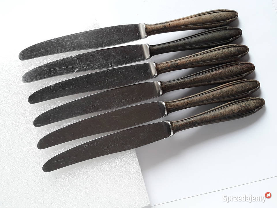 Noże obiadowe BAKELIT Gerlach sztućce PRL Sztućce