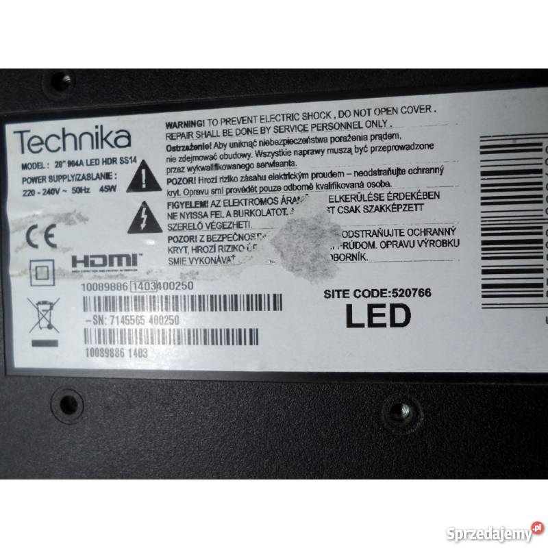 TV TECHNIKA 20 LED Hdr SS14 pomorskie Kościerzyna