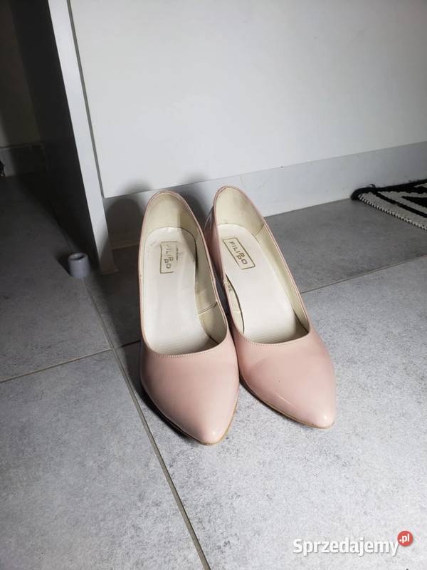 Czółenka Filippo Skóra lakierowana Pudrowy róż dolnośląskie Dzierżoniów