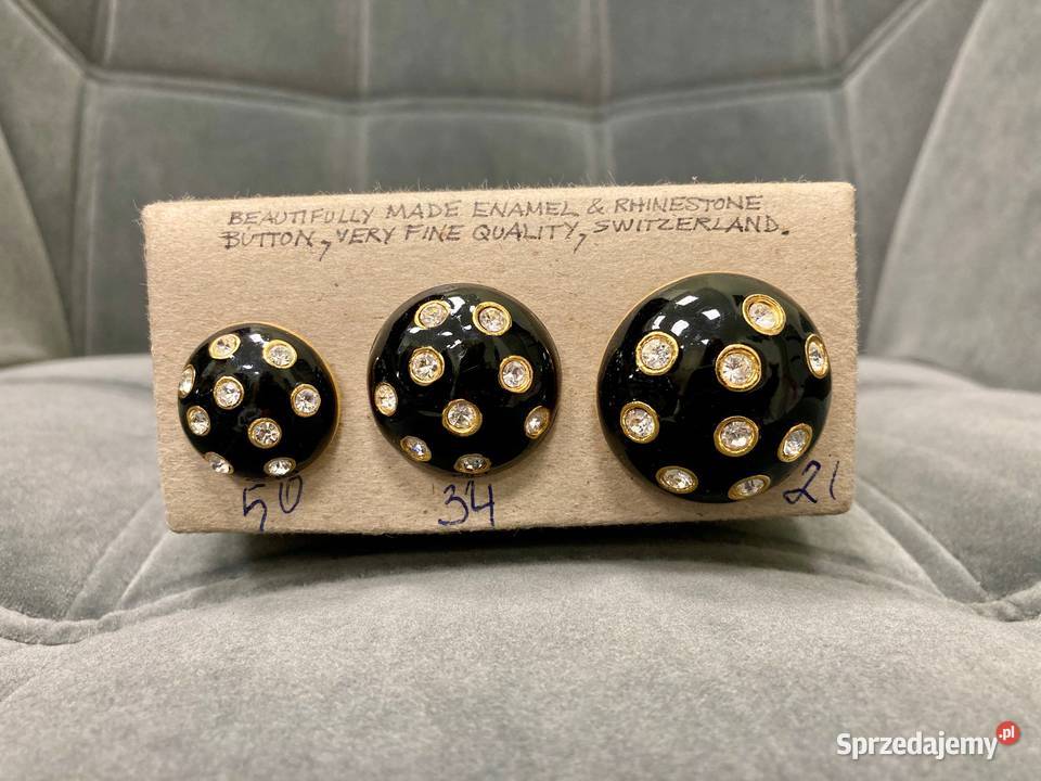 Nowe guziki kryształy Swarovski czarne złote Dla kobiet Nisko
