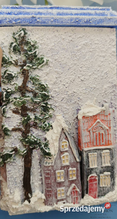 Ręcznie malowany świecznik z bajkowym Ostróda